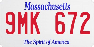 MA license plate 9MK672