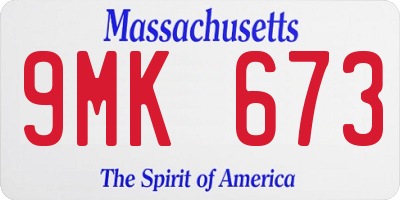 MA license plate 9MK673