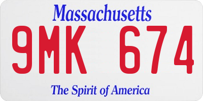 MA license plate 9MK674