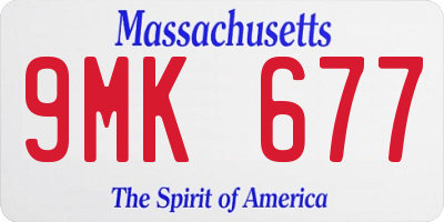 MA license plate 9MK677