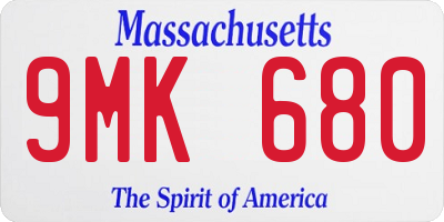 MA license plate 9MK680