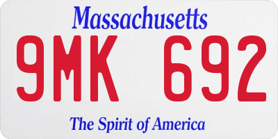 MA license plate 9MK692