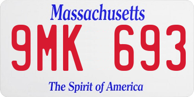MA license plate 9MK693