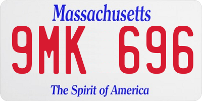 MA license plate 9MK696
