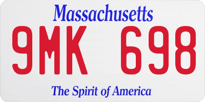 MA license plate 9MK698