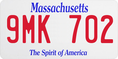 MA license plate 9MK702