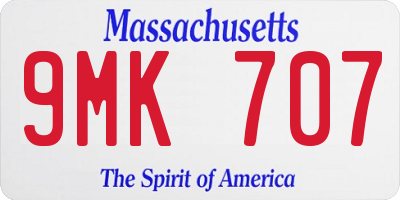 MA license plate 9MK707