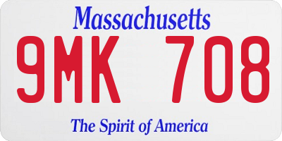 MA license plate 9MK708