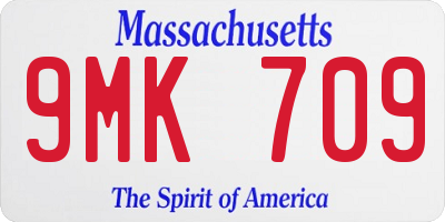 MA license plate 9MK709