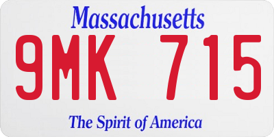 MA license plate 9MK715