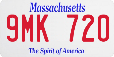 MA license plate 9MK720