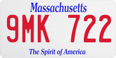 MA license plate 9MK722