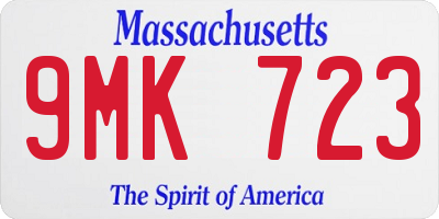 MA license plate 9MK723