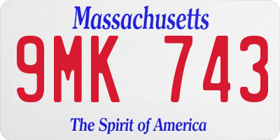 MA license plate 9MK743