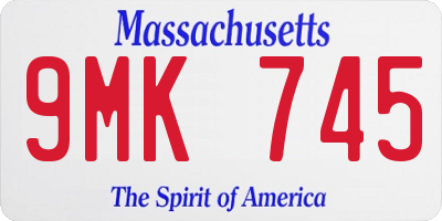 MA license plate 9MK745