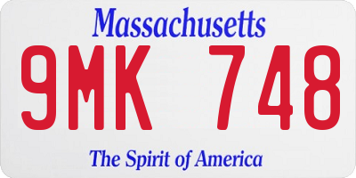 MA license plate 9MK748