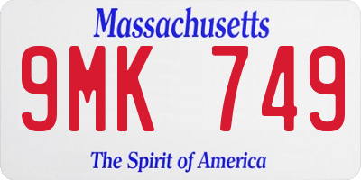 MA license plate 9MK749