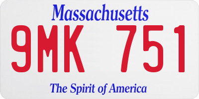 MA license plate 9MK751