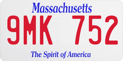 MA license plate 9MK752