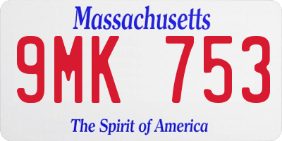 MA license plate 9MK753