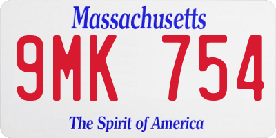 MA license plate 9MK754