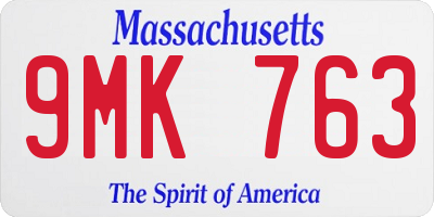 MA license plate 9MK763