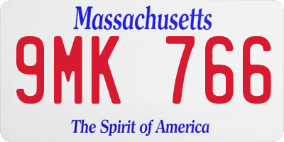 MA license plate 9MK766