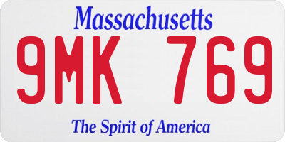 MA license plate 9MK769