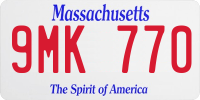 MA license plate 9MK770