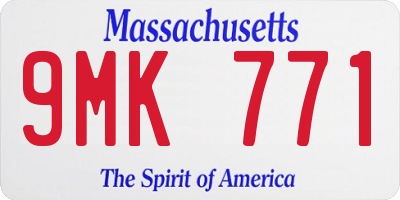 MA license plate 9MK771