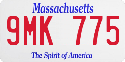 MA license plate 9MK775