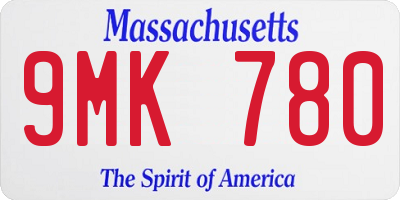 MA license plate 9MK780