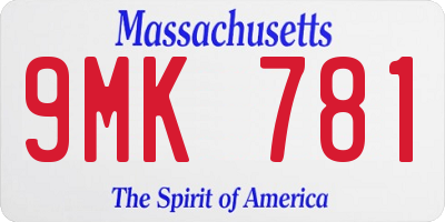 MA license plate 9MK781