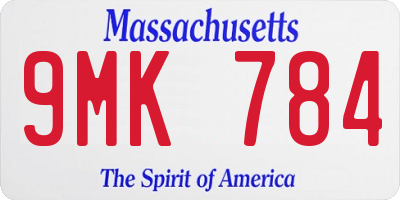 MA license plate 9MK784