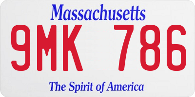 MA license plate 9MK786