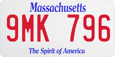 MA license plate 9MK796