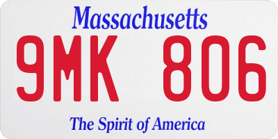 MA license plate 9MK806