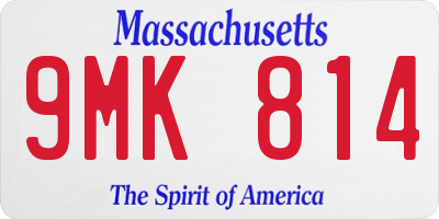 MA license plate 9MK814