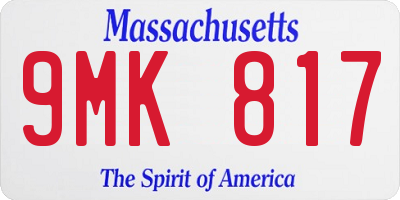 MA license plate 9MK817