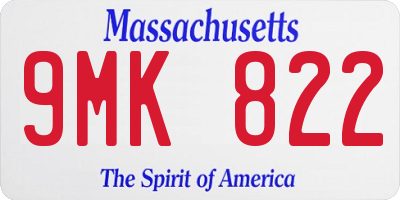 MA license plate 9MK822