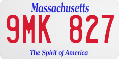 MA license plate 9MK827