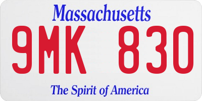 MA license plate 9MK830