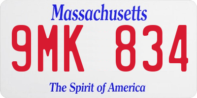 MA license plate 9MK834