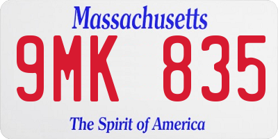 MA license plate 9MK835