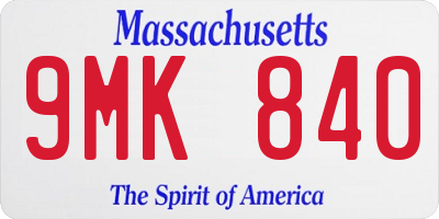 MA license plate 9MK840
