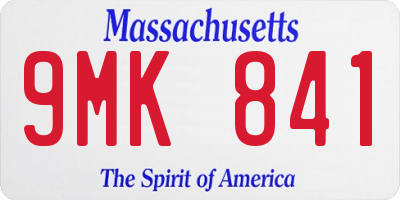 MA license plate 9MK841
