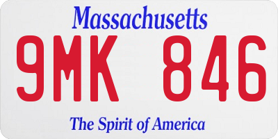 MA license plate 9MK846
