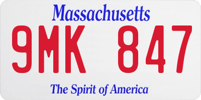 MA license plate 9MK847