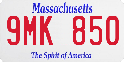 MA license plate 9MK850