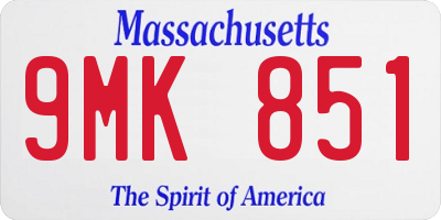 MA license plate 9MK851